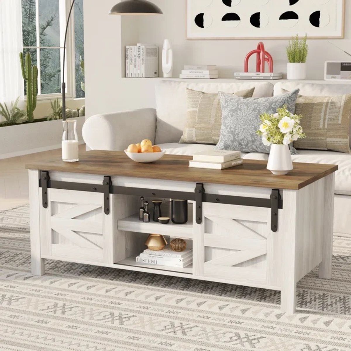 MESA DE CENTRO RUSTICA CON CUBIERTA MADERA, marca HOMIMAD - Foto Principal