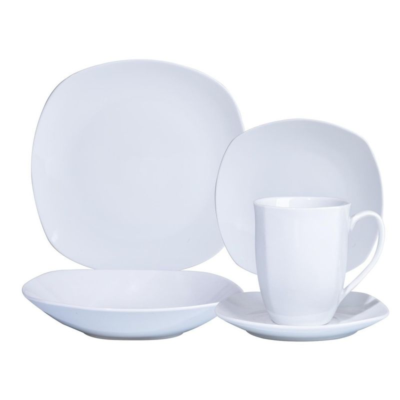 HALLEN - Juego De Vajilla 30 Piezas Porcelana 30 Piezas Blanco