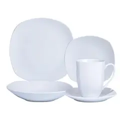 HALLEN - Juego De Vajilla 30 Piezas Porcelana 30 Piezas Blanco