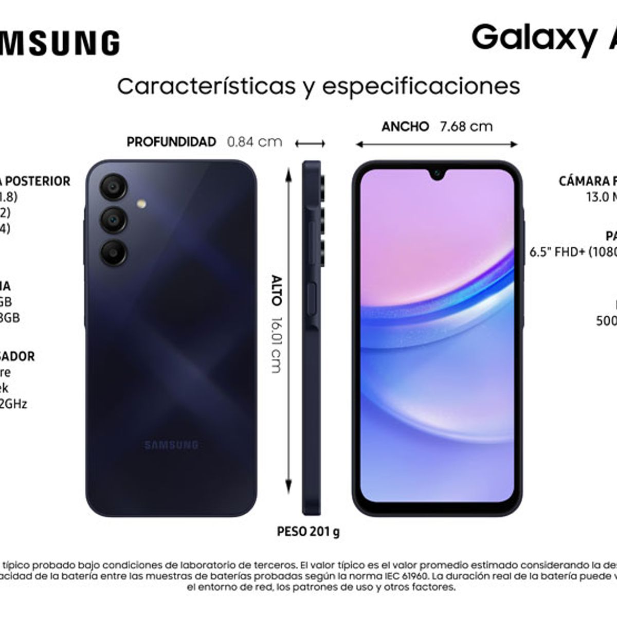 SAMSUNG - Celular Samsung Galaxy A15 128GB Negro
