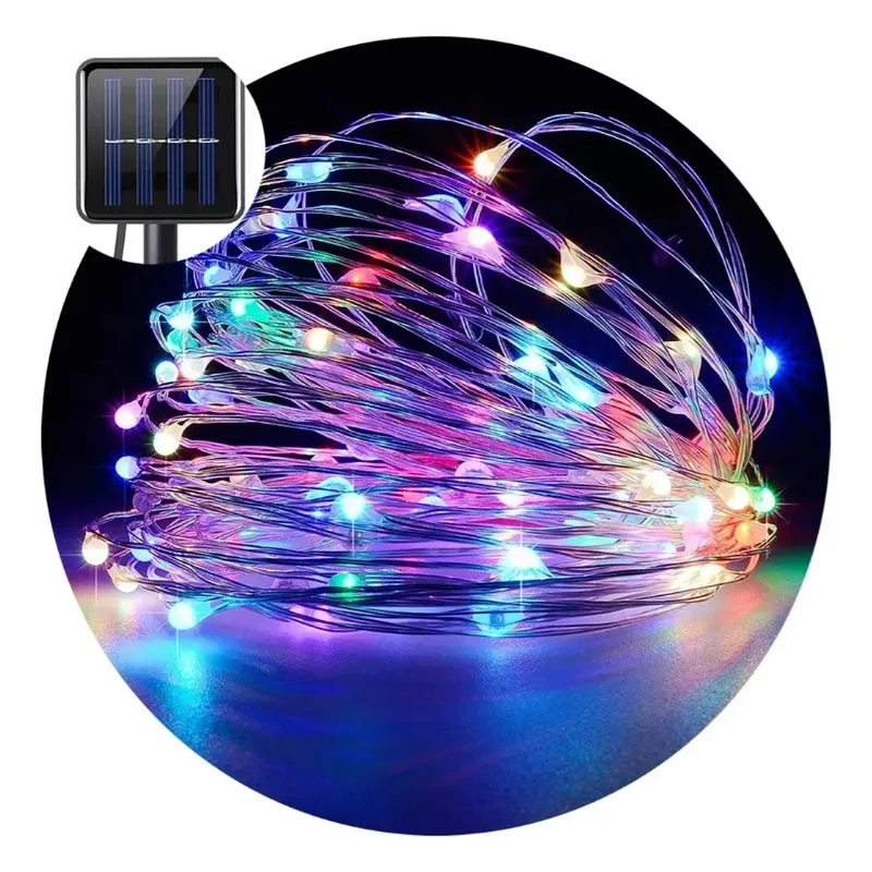 GENERICO - Guirnalda Luces Alambre De Hada Solar 20m Decorativa Navideña