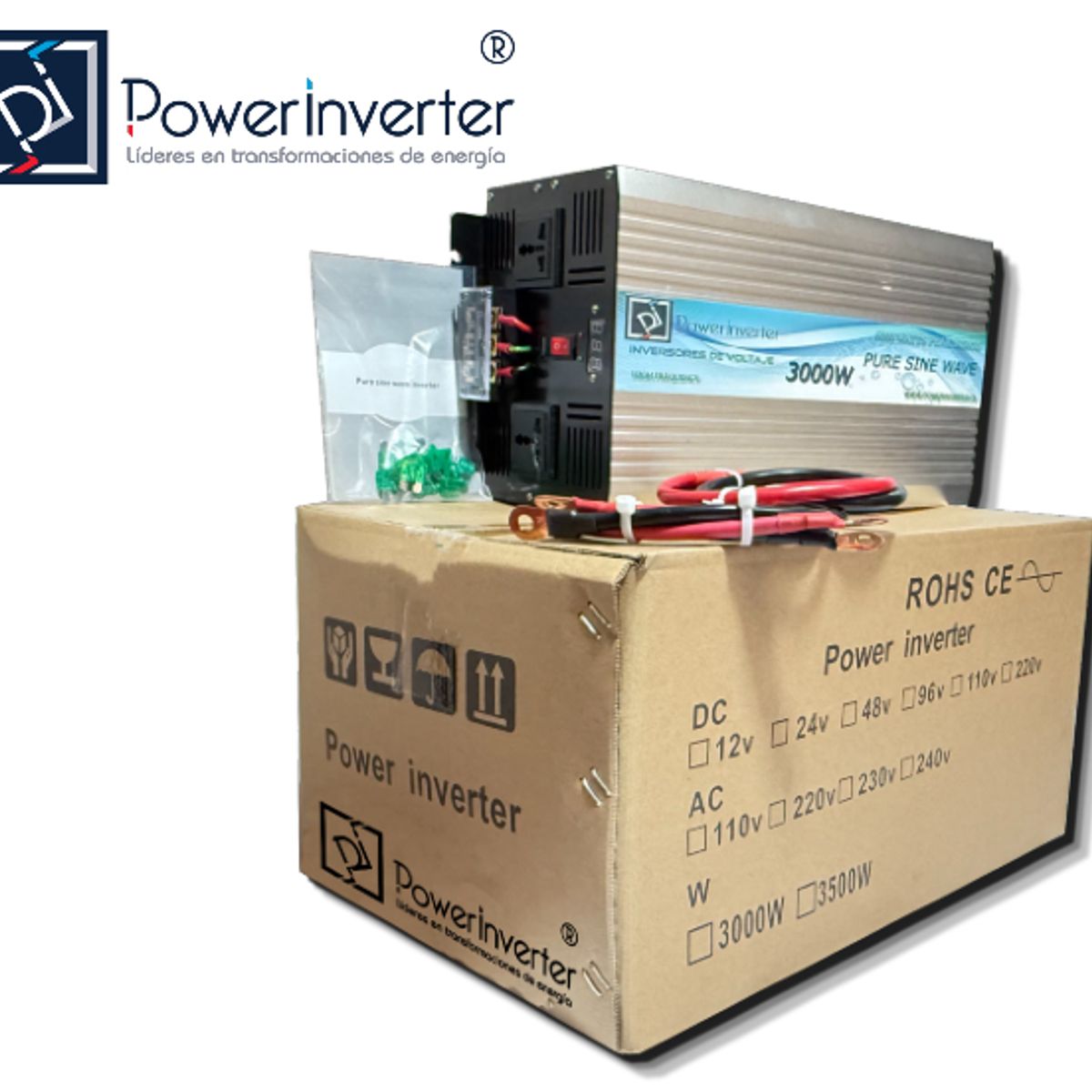 GENERICO - INVERSOR DE VOLTAJE 12VDC220VAC 3000W PSW - USB