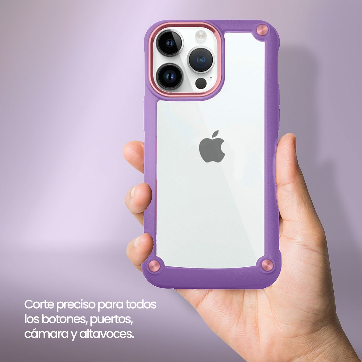 KBOD - Carcasa Anti Golpes Reforzada Kbod Iron Case Para iPhone 15 Pro Max Lila