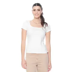 WADOS - POLERA MANGA CORTA SOLIDA ESCOTE CUADRADO