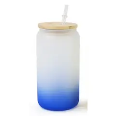 TODOK - Vasos Empavonados Sublimación 16oz 500ml Tapa Bambú Y Caja
