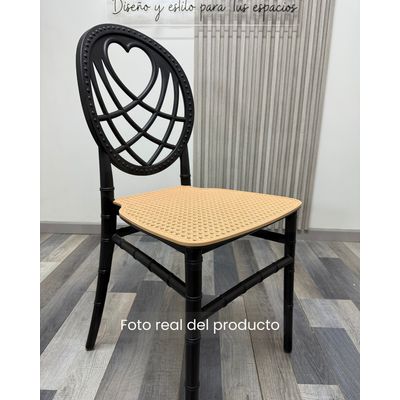 Imagen 2 del producto Pack 4 Silla Amore moderna de diseño con respaldo corazón - Negro