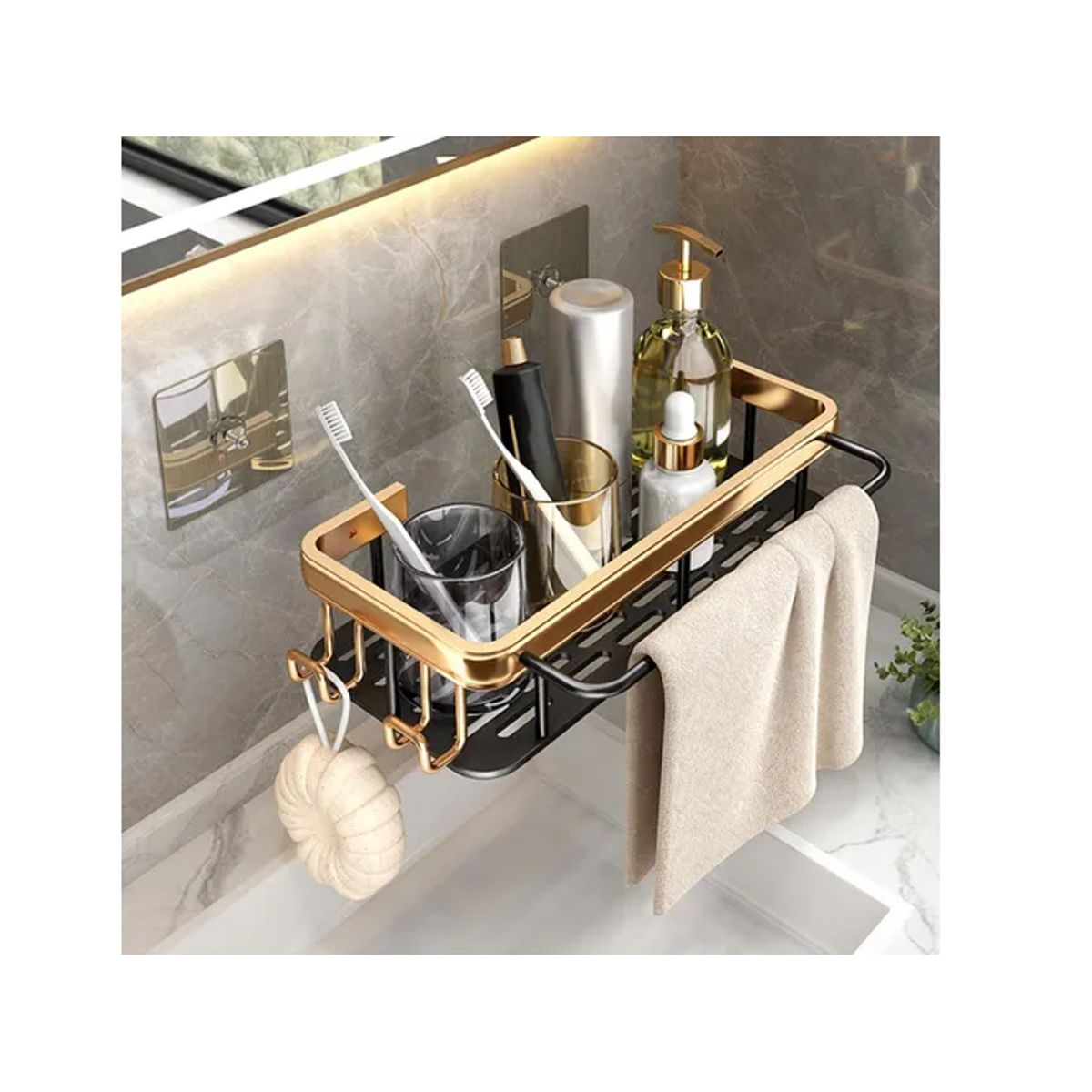 CARIBEE - REPISA DE DUCHA ADHESIVAS DE METAL PARA BAÑO