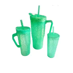 GENERICO - Pack 3 Vasos Plasticos Diseño Perlas