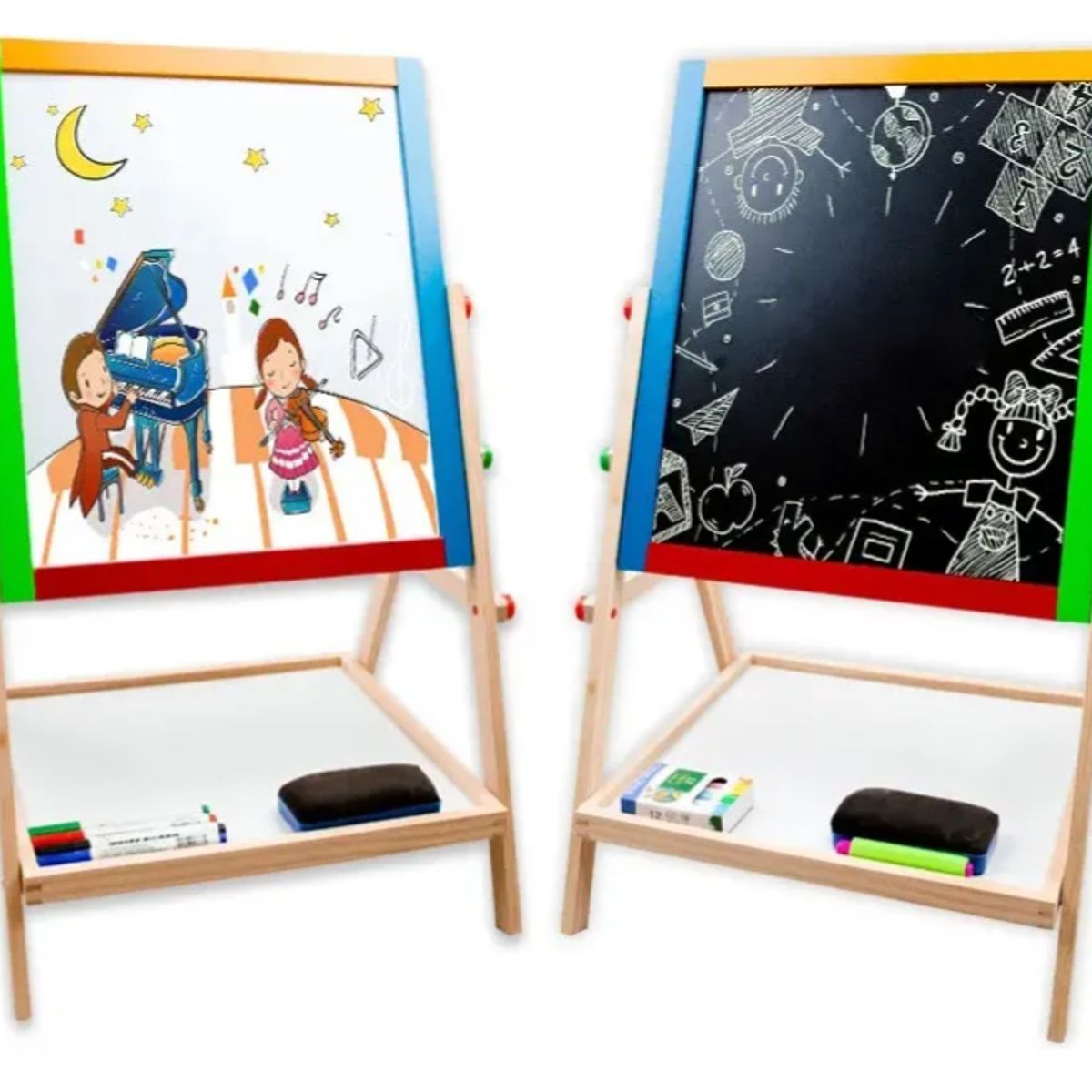 GENERICO - Pizarra Atril Para Niño Magnética Doble Tiza Y Plumón