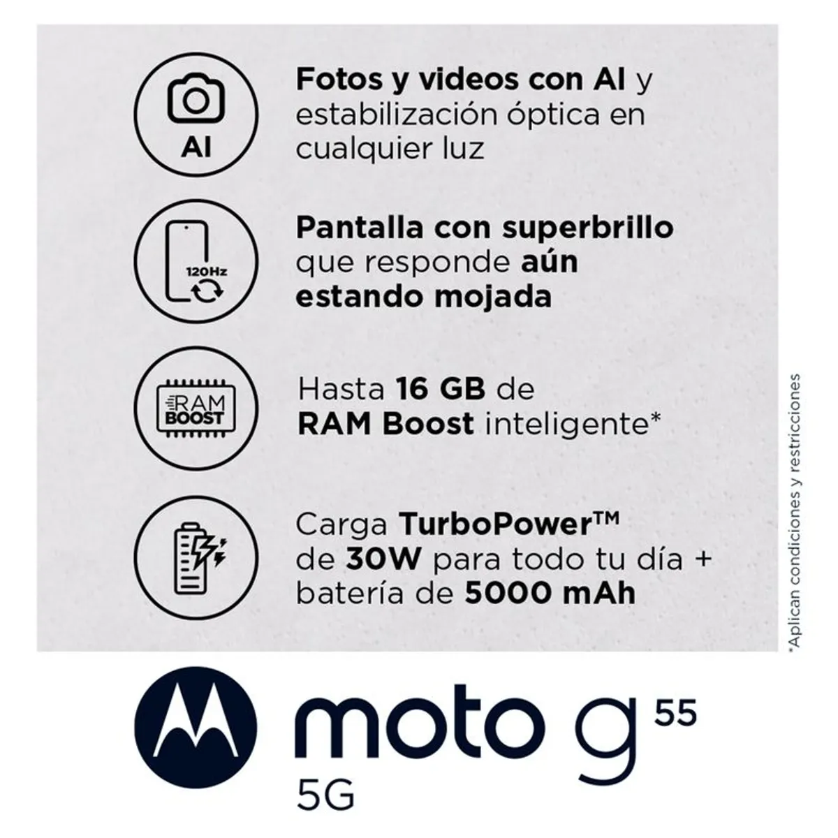 SAMSUNG - Motorola Moto G55 5G Negro 256GB