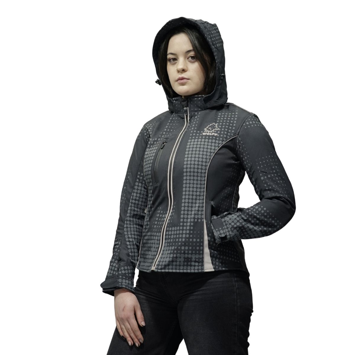 WINDESIGN - Chaqueta Moto mujer  Softshell con protecciones