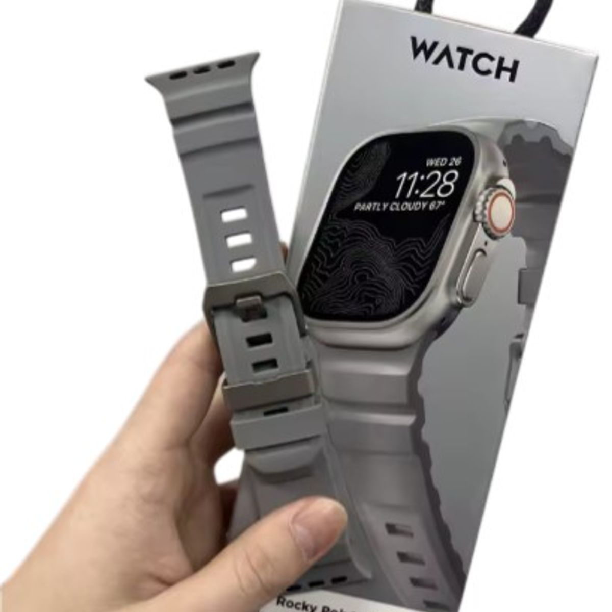 GENERICO - Correa de silicona deportiva para iWatch Ultra 2 Apple Watch GrisClaro