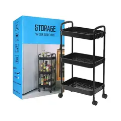 CARIBEE - Carrito Organizador Multifuncional 3 Niveles Con Ruedas