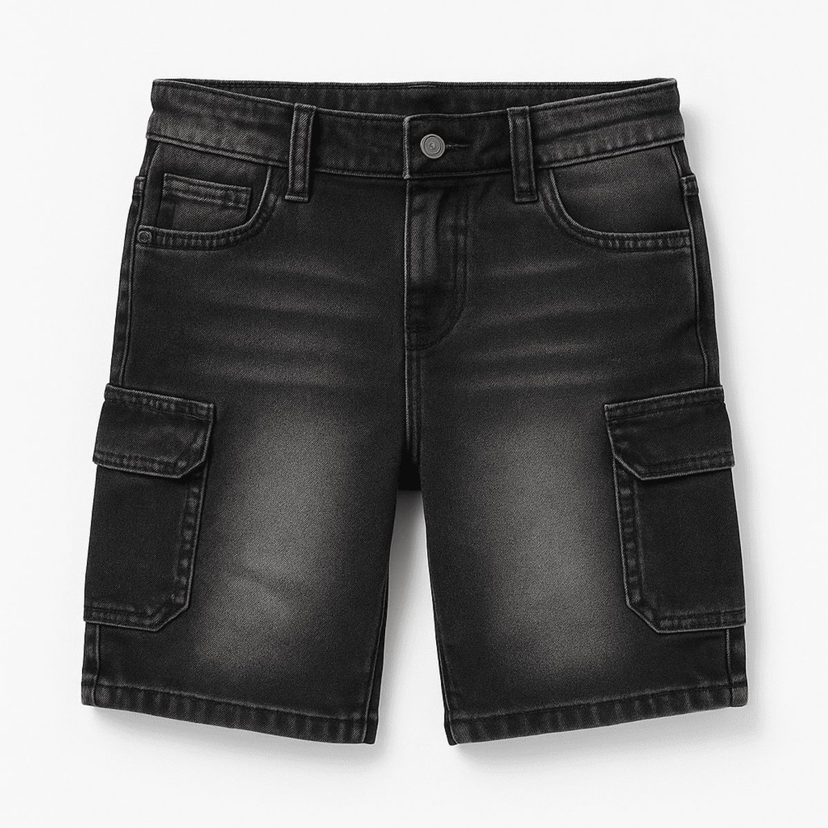 KIBOU - Shorts Bermuda Cargo Jean Denim Casual Con Estilo