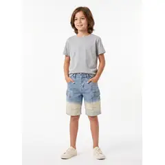 KIBOU - Shorts Bermuda Cargo Jean Denim Casual Con Estilo