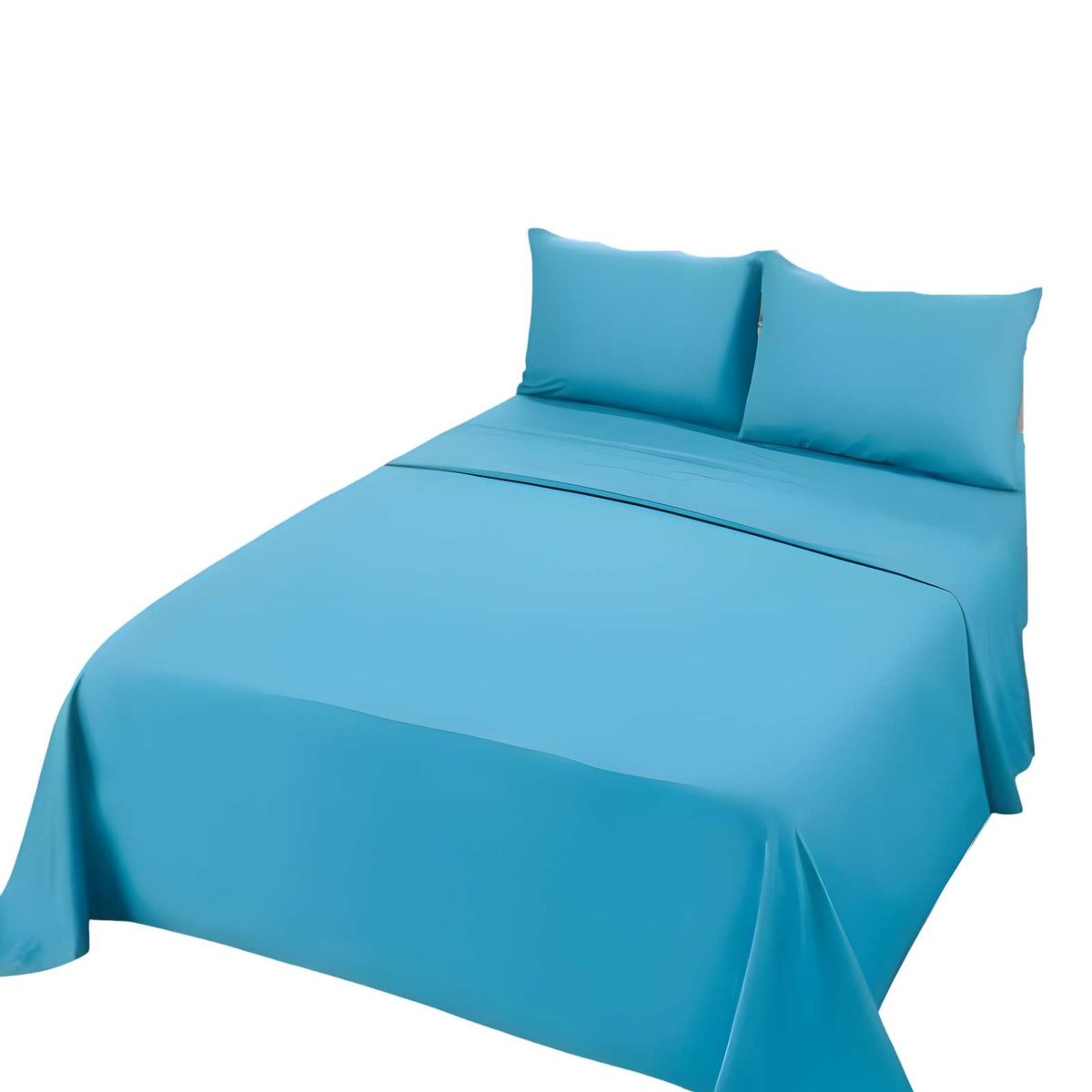 GENERICO - JUEGO DE SABANAS PLAZA Y MEDIA CELESTE