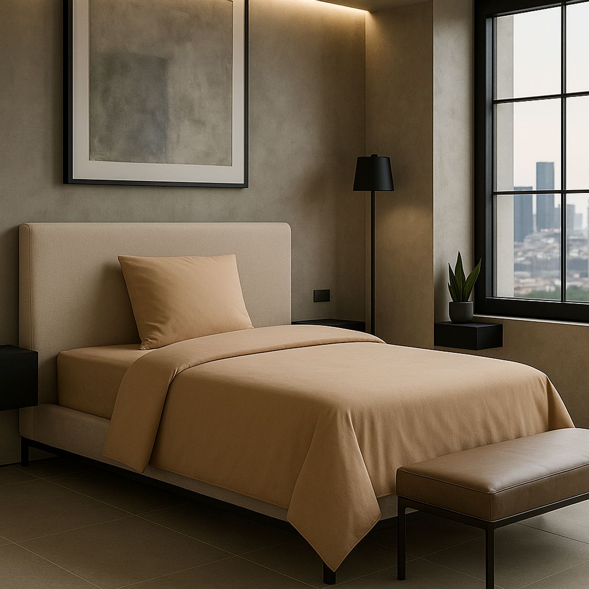 ARMONIA - Set de Cama Signature 800 Hilos Beige 1½ Plazas Premium