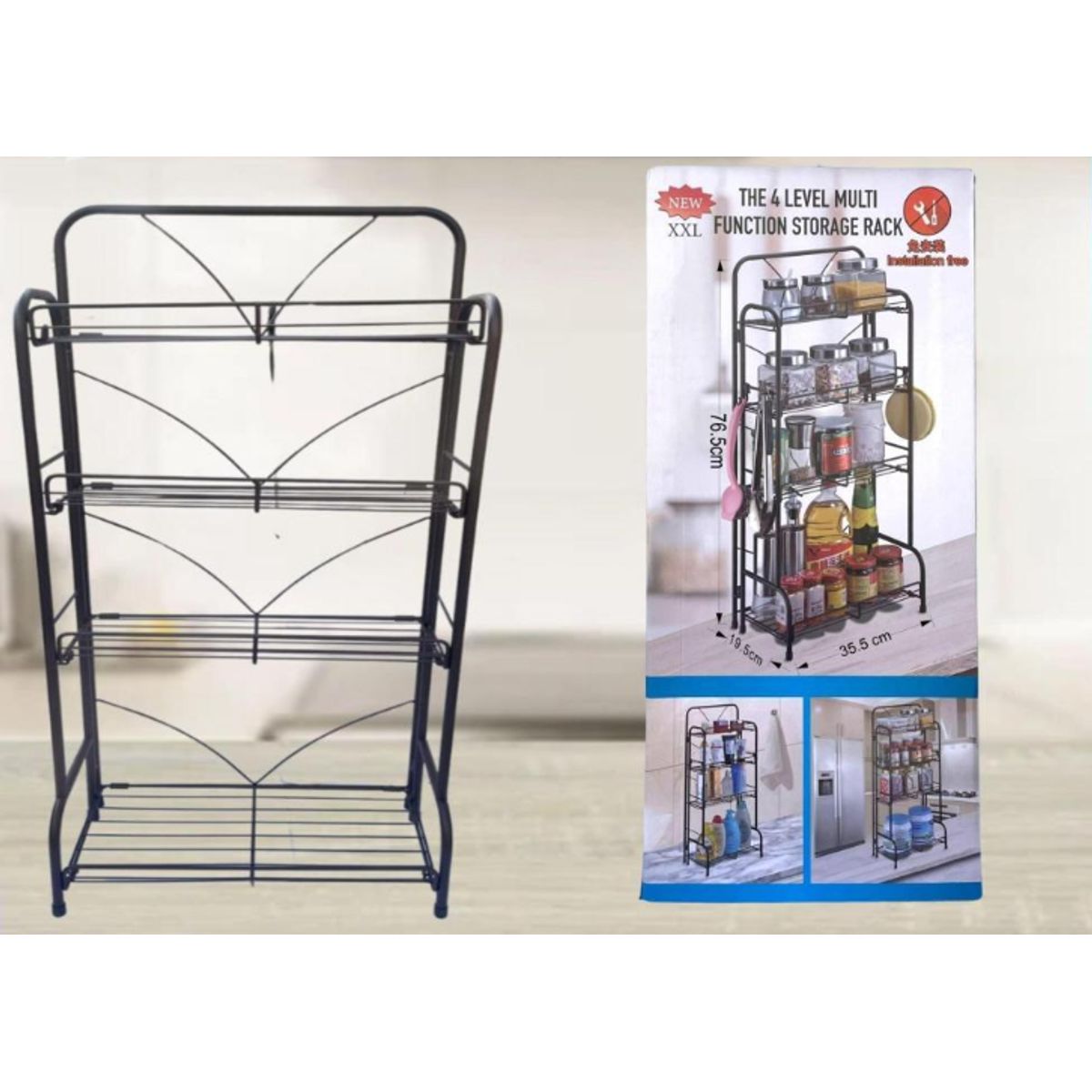 GENERICO - Organizador De Almacenamiento 4 Niveles Multiuso Cocina - Baño