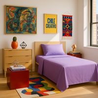 Juego de sábanas Twin 1 plaza 144 hilos diseño morado