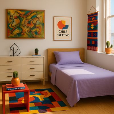 Imagen 2 del producto Juego de sábanas Twin 1 plaza 144 hilos diseño morado