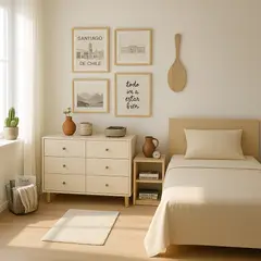 ARMONIA - Conjunto de sábanas para cama de 1 plaza 144 hilos beige