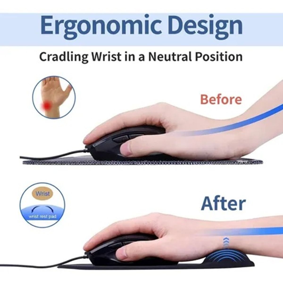 GENERICO - Mouse pad Con Soporte de Muñecas