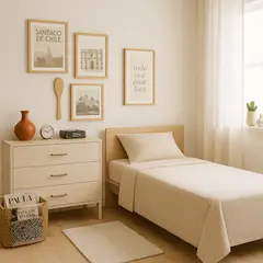 ARMONIA - Juego de sábanas Twin 1 plaza 144 hilos diseño beige