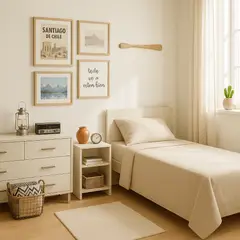 ARMONIA - Juego de cama Twin de 1 plaza 144 hilos patrón arena