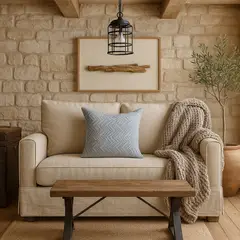 ARMONIA - Funda texturizada 45x45 azul moderno para sofá elegante 760