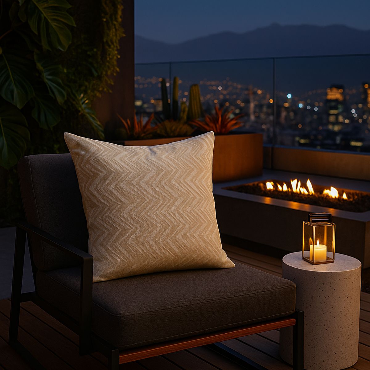 ARMONIA - Funda decorativa beige textura premium 45x45 living elegante 760