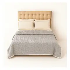 ARMONIA - Manta Sherpa gris diseño geométrico 160x220 ultra suave cama sofá