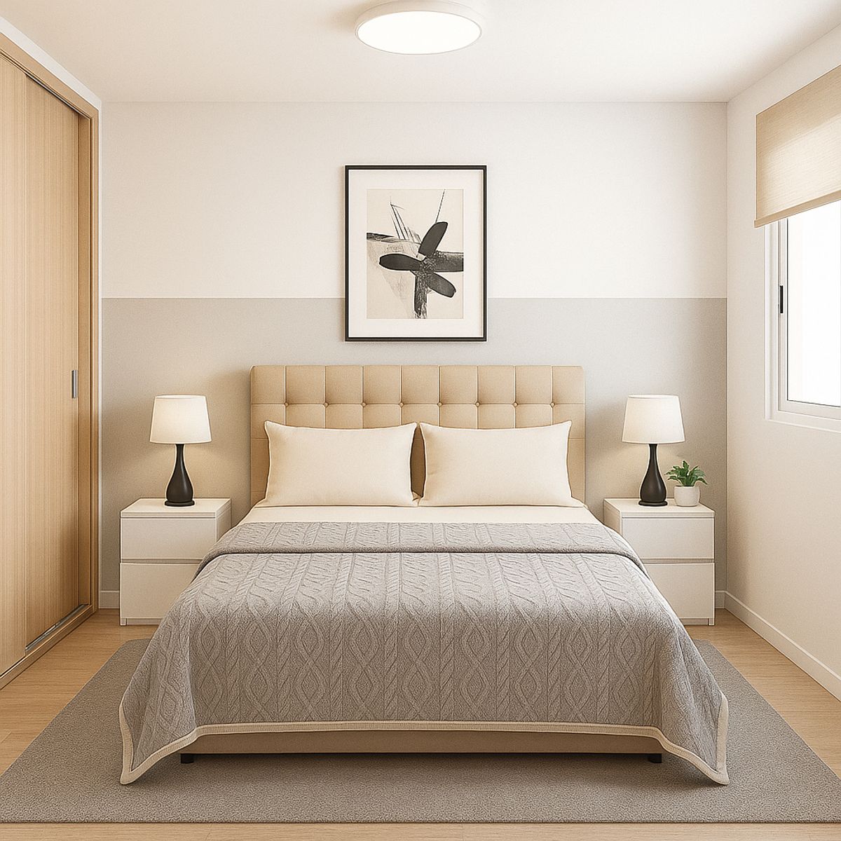 ARMONIA - Manta reversible Sherpa 160x220 diseño geométrico gris hogar moderno