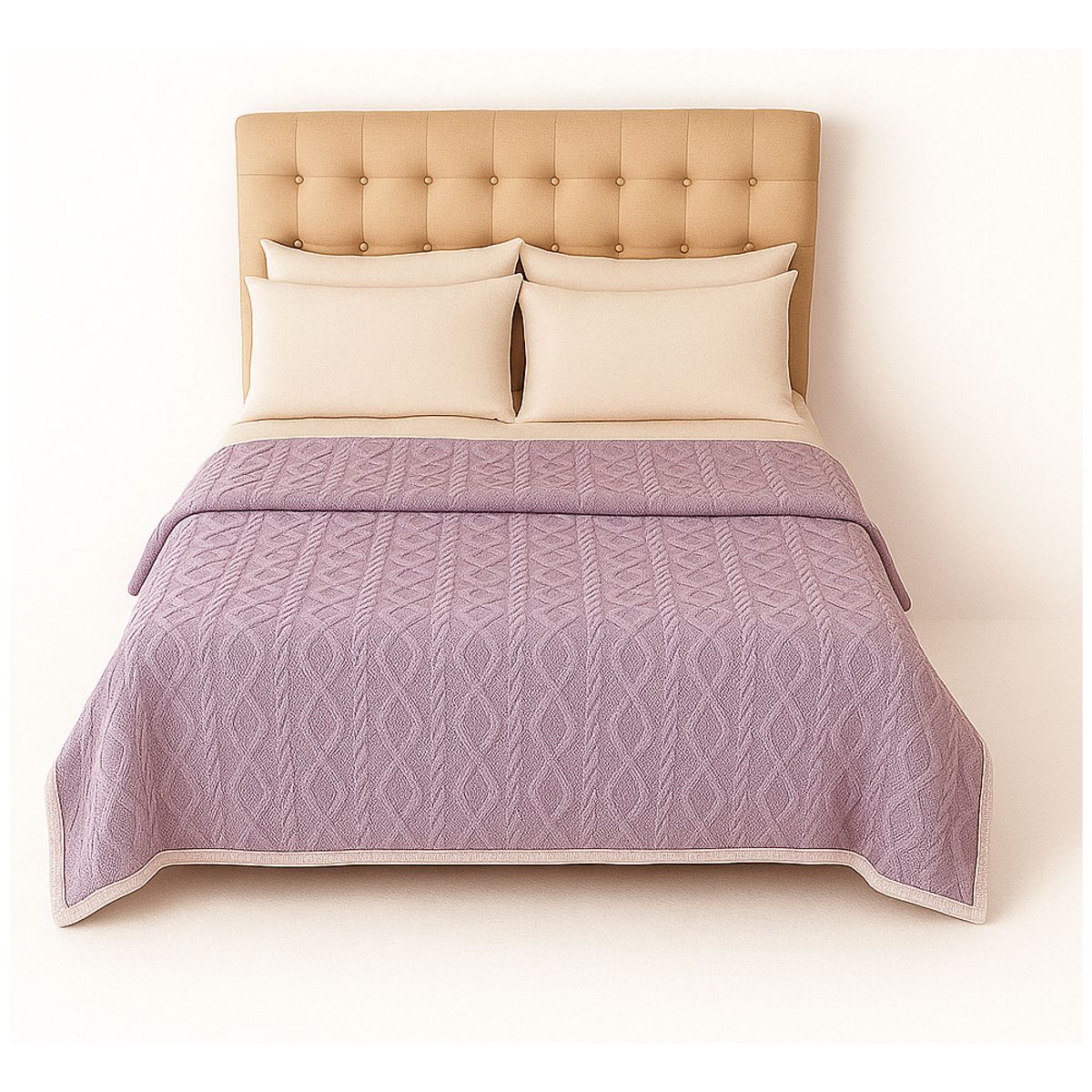 ARMONIA - Manta Sherpa suave diseño geométrico 160x220 cama sofá