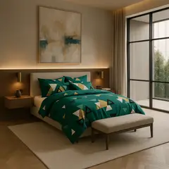 ARMONIA - Juego de cama 800 hilos triángulos 15 plz tacto seda 828