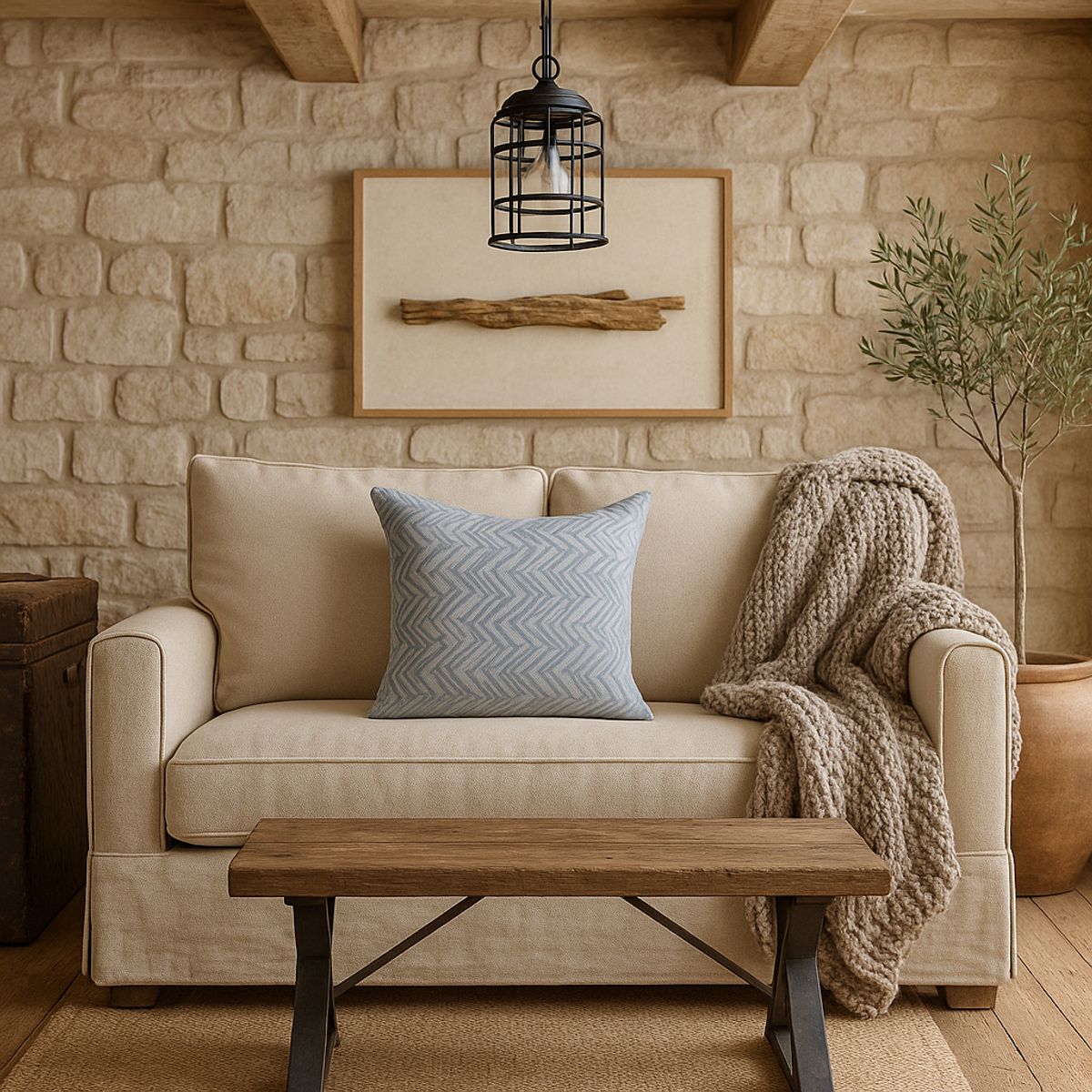 ARMONIA - Funda azul 45x45 textura premium toque contemporáneo 760