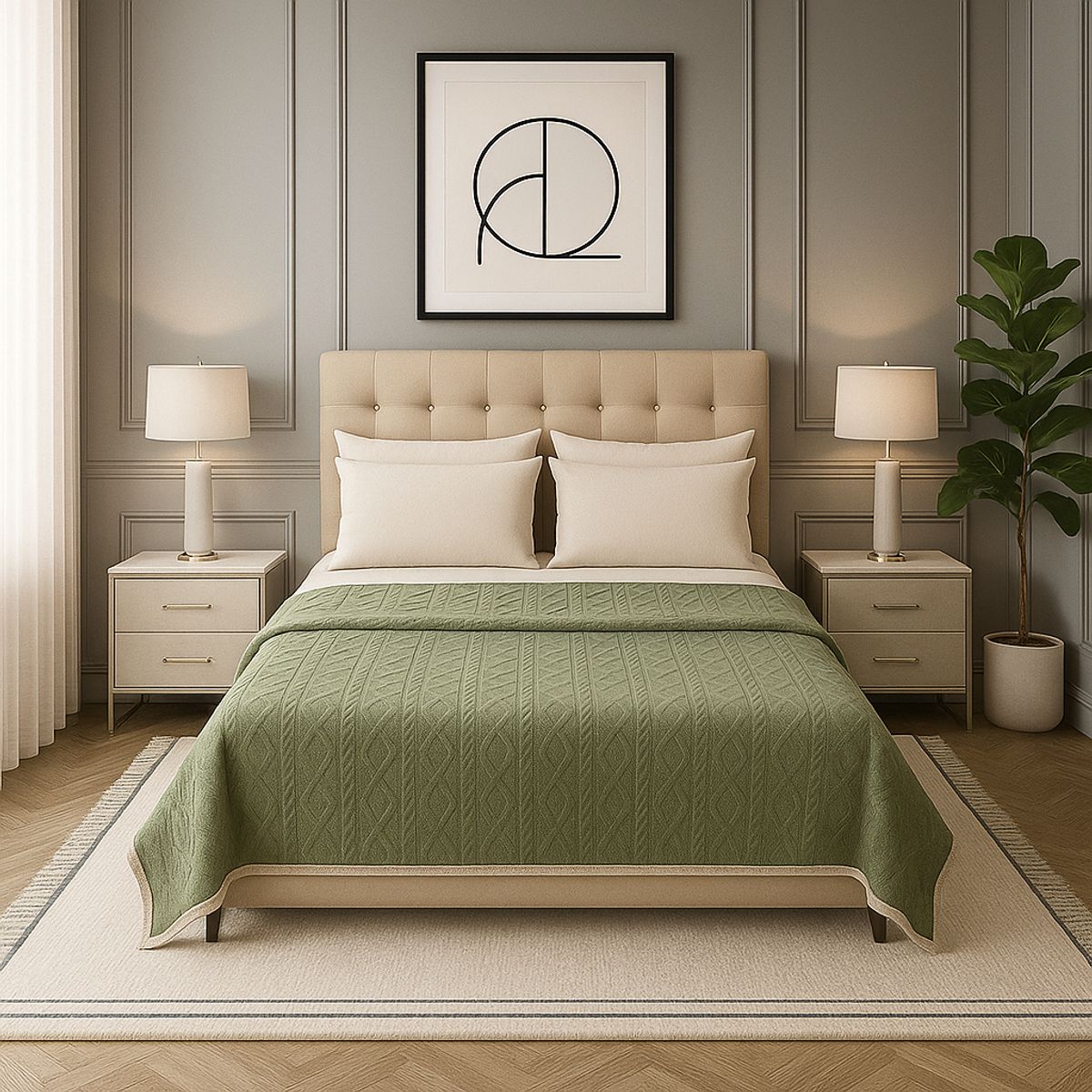 ARMONIA - Manta Sherpa suave diseño geométrico 160x220 cama sofá