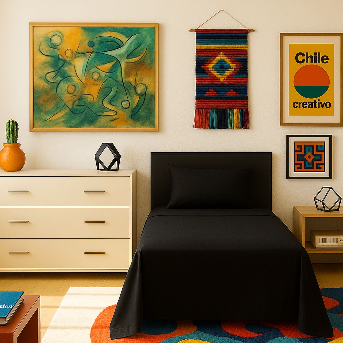 ARMONIA - Ropa de cama 1 plaza Twin 144 hilos motivo oscuro