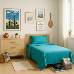 ARMONIA - Juego de sábanas Twin 1 plaza 144 hilos diseño verde