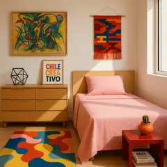 ARMONIA - Set de sábanas 1 plaza Twin 144 hilos estilo rosa