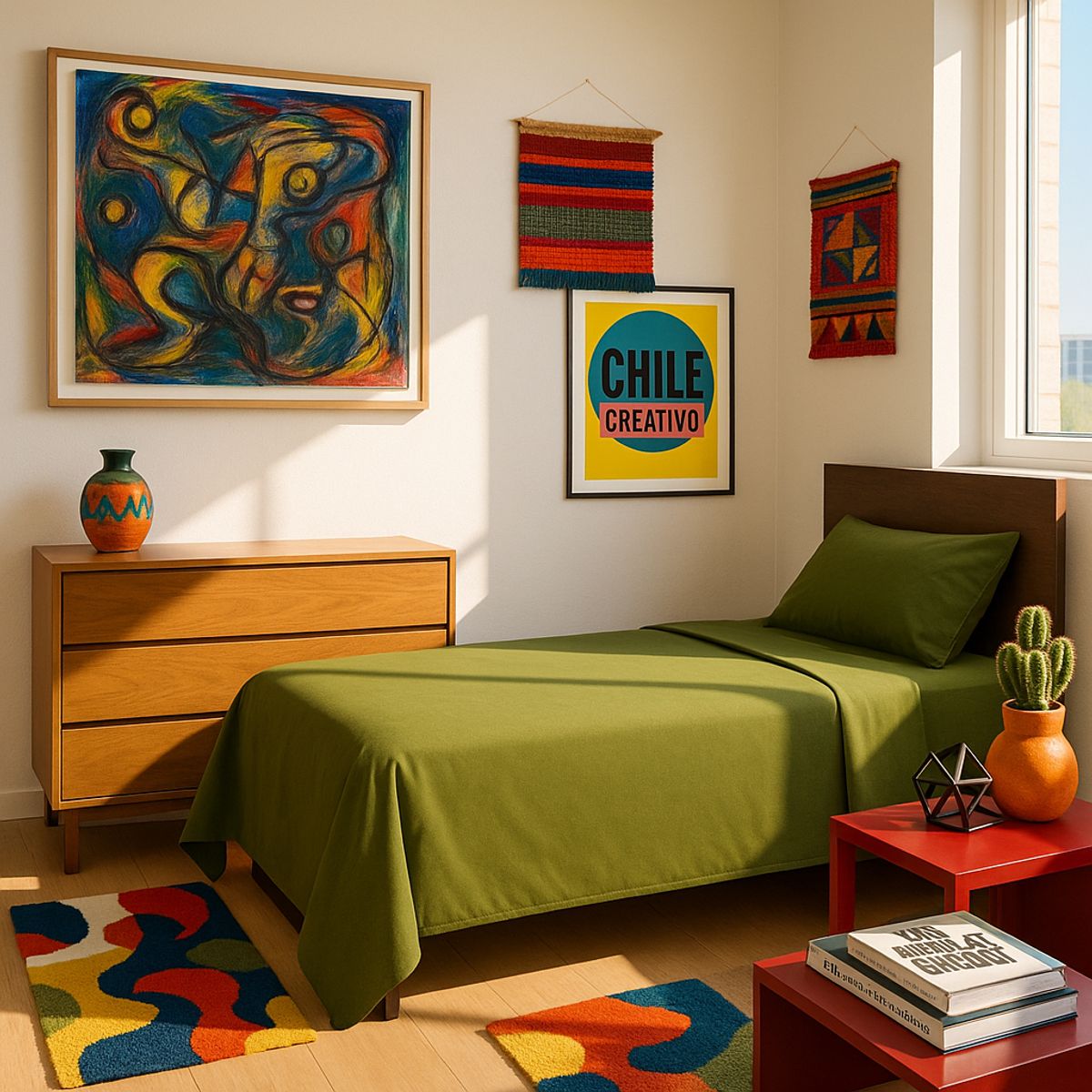 ARMONIA - Ropa de cama 1 plaza Twin 144 hilos motivo verdoso