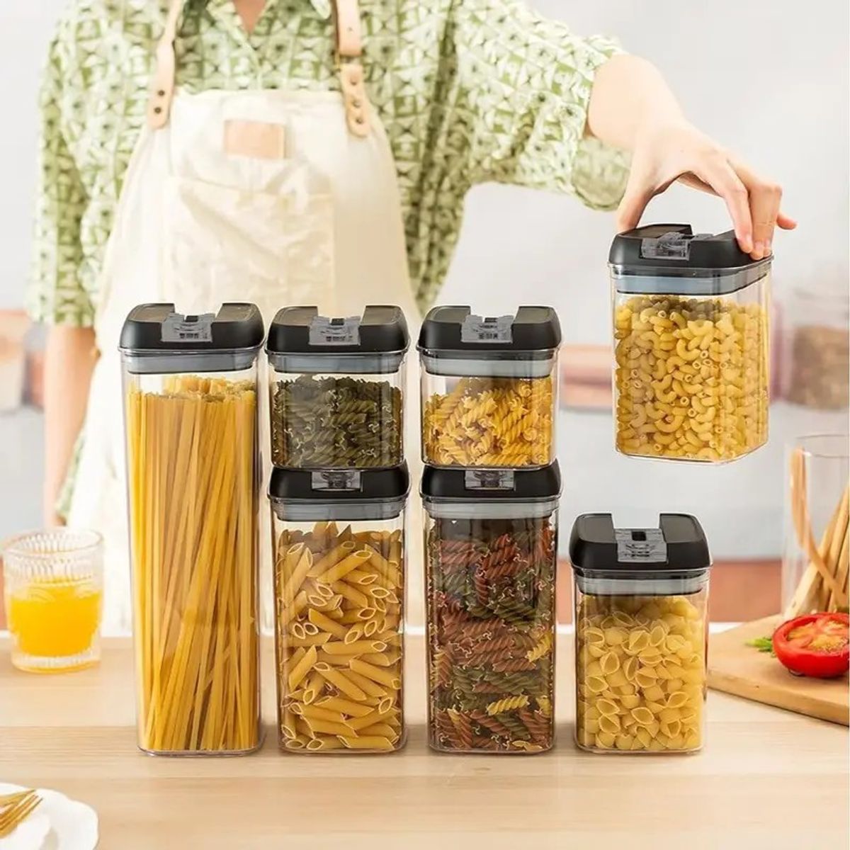 GENERICO - 7 Recipientes Herméticos para Almacenar Alimentos