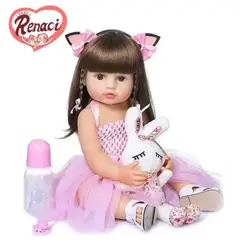 LSABEL RENACI - Muñeca Reborn Bebé Realista De Silicona Lavable 55cm
