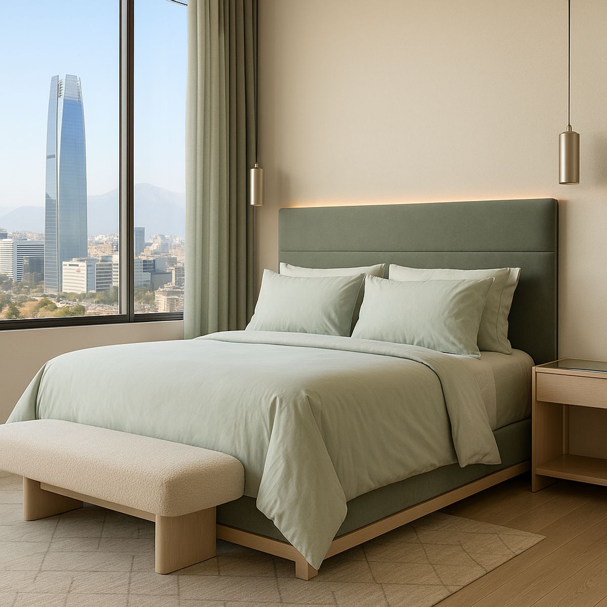 ARMONIA - Juego de Sábanas Signature 800 hilos Gris 25 Plazas