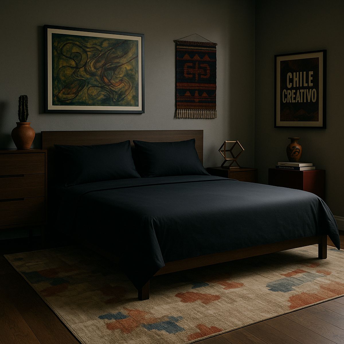 ARMONIA - Juego para cama Azabache Super King 144H Unicolor