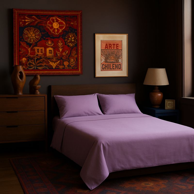 ARMONIA - Juego de cama Púrpura SuperKing 144 hilos Unicolor