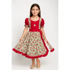 GENERICO - Vestido Huasa China Cueca Niña Talla 13-14 Flores