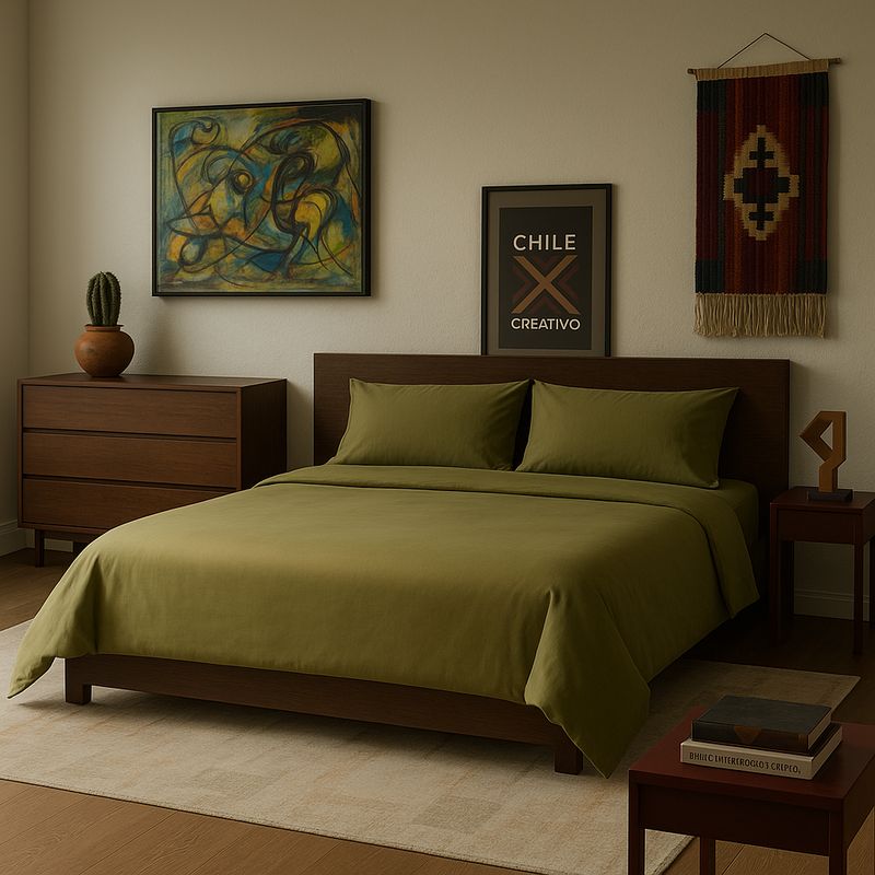 ARMONIA - Set de sábanas Esmeralda Super king 144 h Unicolor