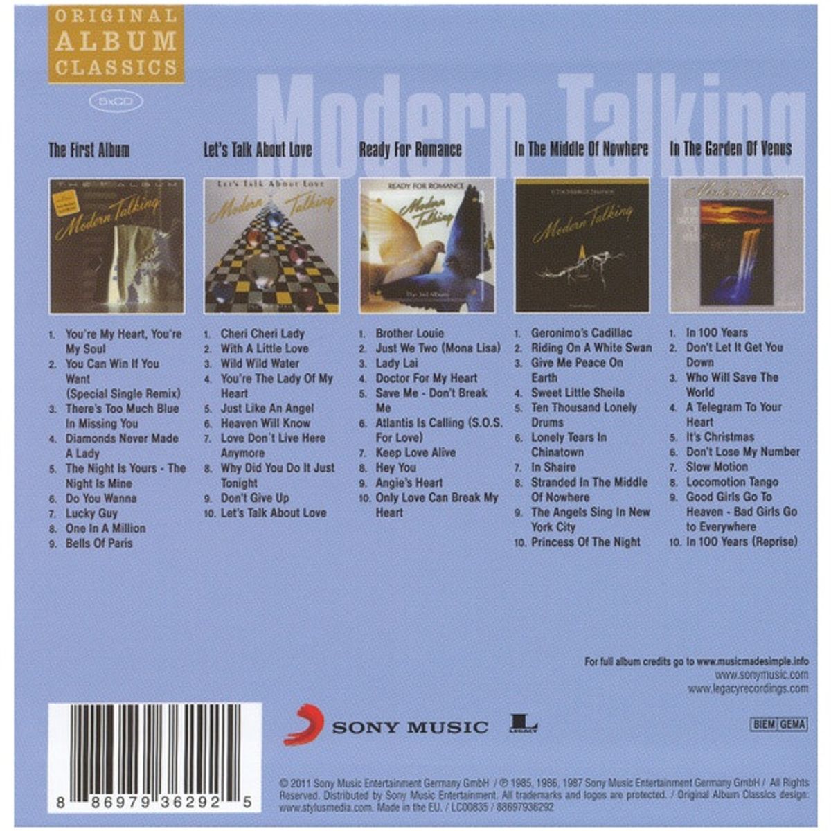 GENERICO - MODERN TALKING - ORIGINAL ALBUM CLASSICS (5CD) / CD