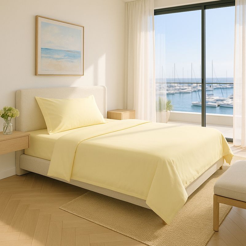 ARMONIA - Conjunto de Sábanas Signature 800 Hilos Amarillo 1½ Plazas Calidad