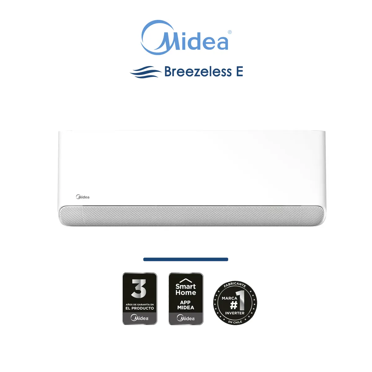 MIDEA - Aire Acondicionado Midea 9.000 BTU - Inverter Breezeless Wifi